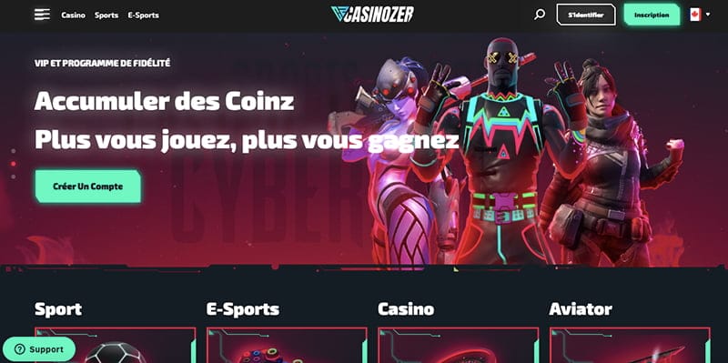 avis casinozer interface