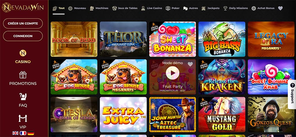 nevada win casino online jeux