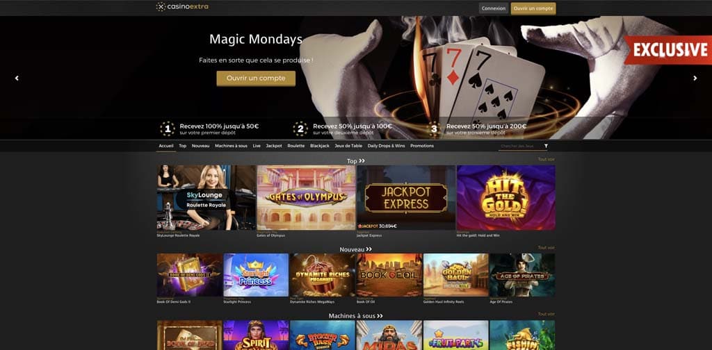 screenshot casino extra interface