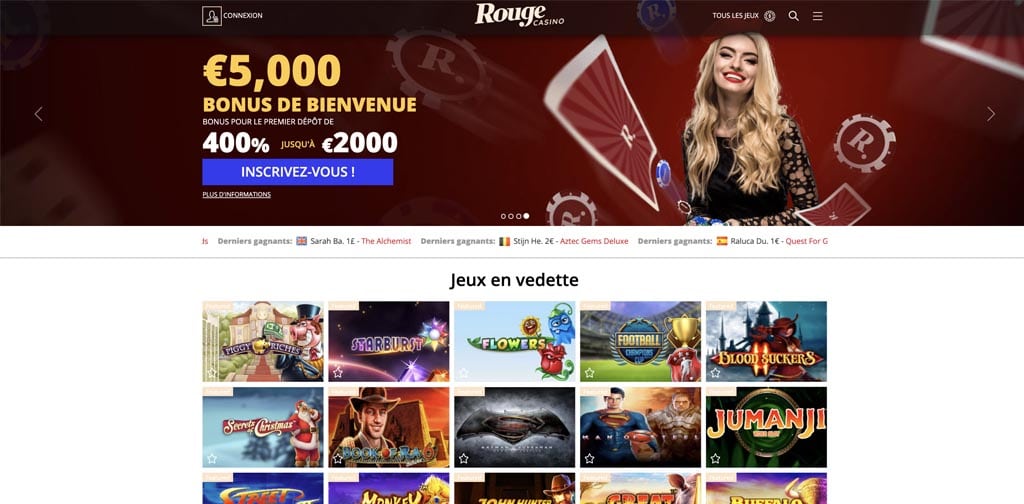 screenshot rouge casino interface